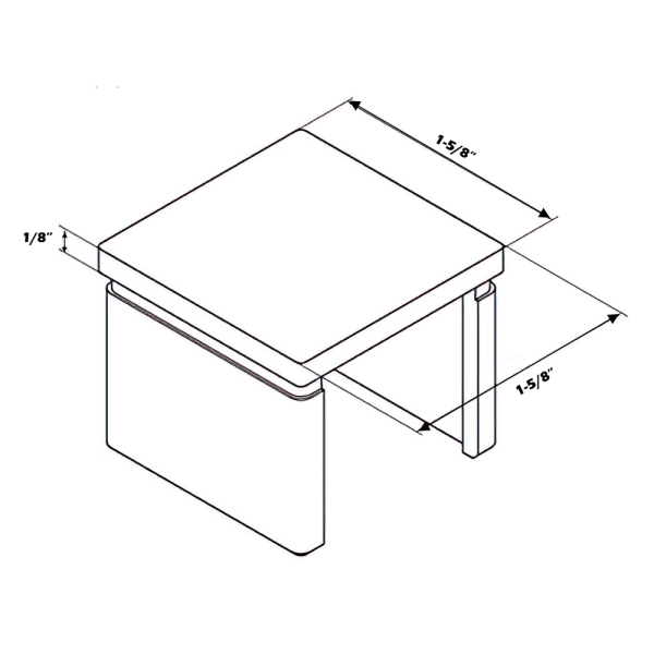 CEC-40X40, End cap for 1 5/8" x 1 5/8" slotted tube, Square