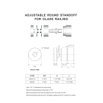 2" Ø Diameter Standoff, Adjustable Round Standoff for Glass Railing, Stainless steel 316