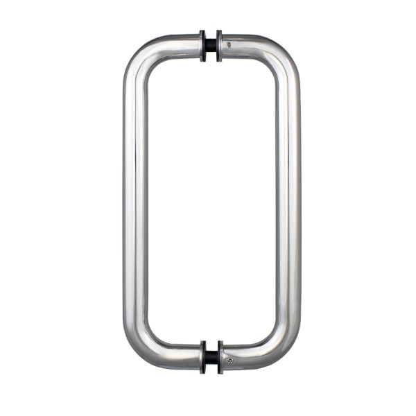 CPH213, Glass Mounted Straight Back to Back Pull Handle- Stainless steel 304 tube in 1.5mm thickness.