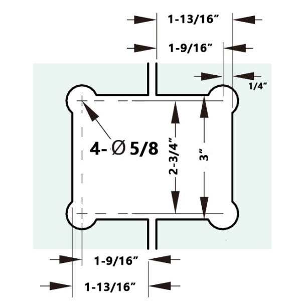 CV1E180, 180 Degree Glass-to-Glass Hinge