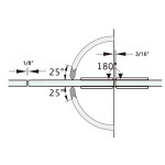 CV1E180, 180 Degree Glass-to-Glass Hinge