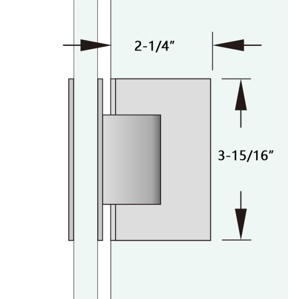 CV1E092, 90 Degree Glass-to-Glass Hinge
