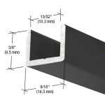 CRL Frameless Shower Door Aluminum Regular U-Channel for 3/8" Thick Glass